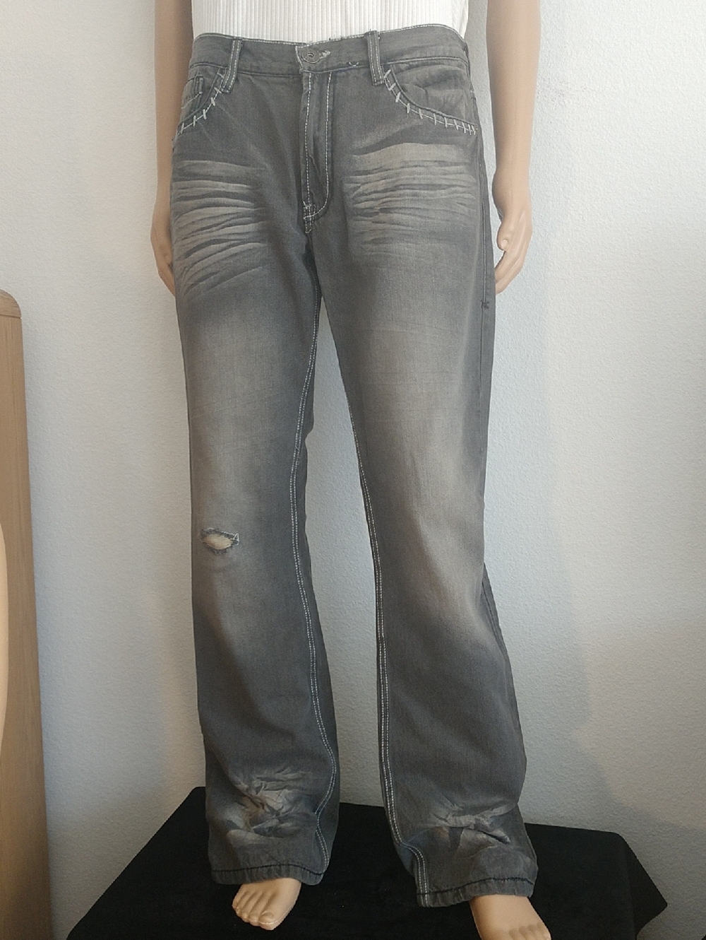 Helix Gray Slim Boot Jeans 36x34